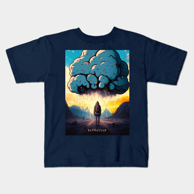 DePReSSeD Kids T-Shirt by Depressed Bunny